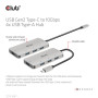 CLUB3D CSV-1547 hub di interfaccia USB 3.2 Gen 2 (3.1 Gen 2) Type-C 10000 Mbit/s Nero, Argento