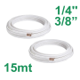 Tubi rame coppia 1/4'' e 3/8'' mt 15 isolato per climatizzatore