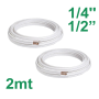 Tubi rame coppia 1/4'' e 1/2'' mt 2 isolato per climatizzatore