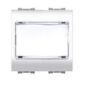Pulsante con portanome bianco 1P 16A 230V AC ? P=32,5 mm - Feb Elettrica