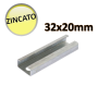 OTER - Profilato zincato 32x20x2,5 mm barra mt 2 - sistema di fissaggio