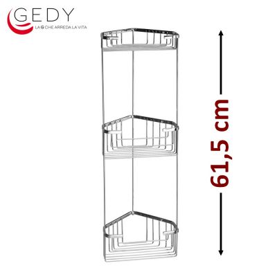 Angolare per doccia 3 ripiani acciaio inox - GEDY 2484