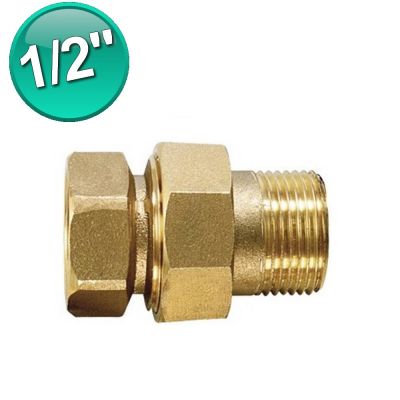 Raccordo a bocchettone M-F Ø 1/2'' dritto - ottone giallo