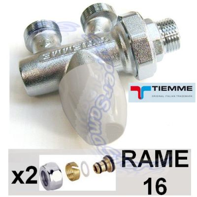 Valvola monotubo 1/2'' TIEMME con adattatori per tubo rame 16 mm
