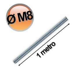 Barra filettata zincata lunghezza 1 metro M8 Ø 8 mm