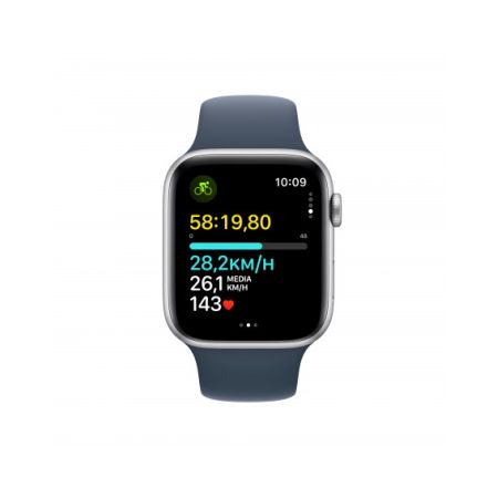 2023 - Apple Watch SE GPS 44mm Cassa in alluminio argento - Cinturino sport blu tempesta - S/M