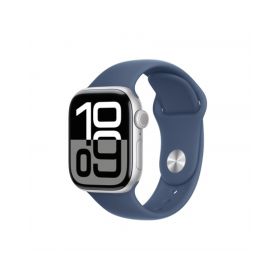 Apple Watch Series 10 GPS + Cellular 42mm Argento Cassa Alluminio con Denim Sport Band - M/L