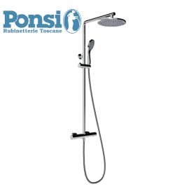 Asta colonna doccia PONSI ROUND-T telescopica MIX MECCANICO deviatore a 2 vie