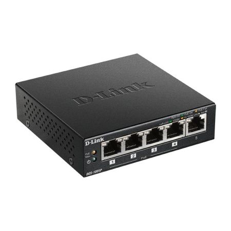 D-Link DGS-1005P Non gestito L2 Gigabit Ethernet (10 100 1000) Supporto Power over Ethernet (PoE) Nero