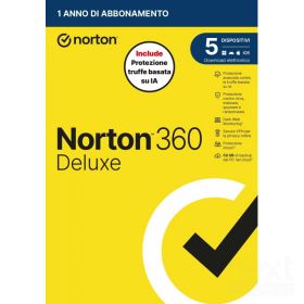 Norton 360 Deluxe 2026 | Antivirus per 5 Dispositivi Licenza di 1 Anno
