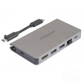 Mediacom MD-C315 Adattatore USB-C to HDMI/2*USB3.0/GLAN/USB-C