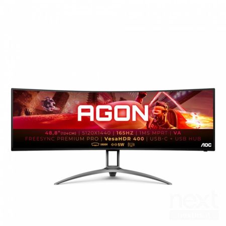 AOC AG493UCX2 Monitor Curvo 48.8" VA 165Hz DQHD 4ms FreeSync HDR Multimediale USB HDMI/DP