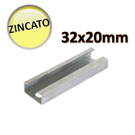 OTER - Profilato zincato 32x20x2,5 mm barra mt 2 - sistema di fissaggio