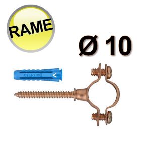 Collare in rame con perno e tassello D.10 - busta 10 pezzi