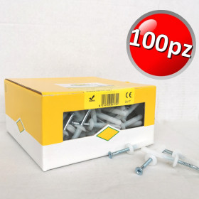 Kit Tassello ? 6 in nylon a percussione con chiodo premontato - SCATOLA 100 pz
