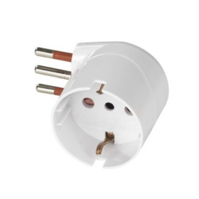 Adattatore Schuko a 90� 10A colore bianco