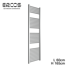 Scaldasalviette termoarredo cromato dritto 165x60 interasse 55 cm - Opera Ercos