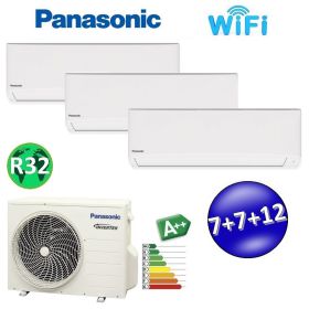 Climatizzatore trial split serie TZ R32 Panasonic 7000+7000+12000 btu A+++ con WIFI e NanoeX