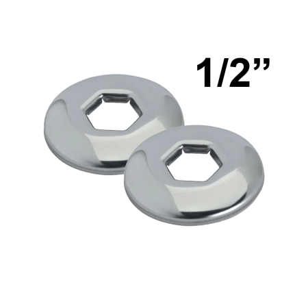 COPPIA Rosone rosetta cromata foro esagonale da 1/2''