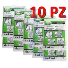 Telo copritutto in polietilene 4x4 mt - 10 pezzi