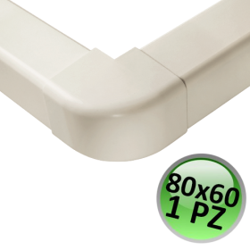 Raccordo angolo esterno per canalina 80x60mm - 1 PZ