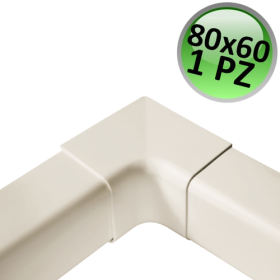 Raccordo angolo interno per canalina 80x60mm - 1 PZ