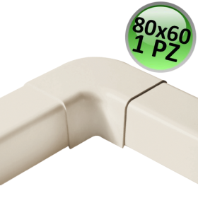 Curva piana per canalina 80x60mm - 1 PZ