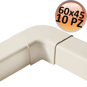 Curva piana per canalina 60x45mm - 10 PZ