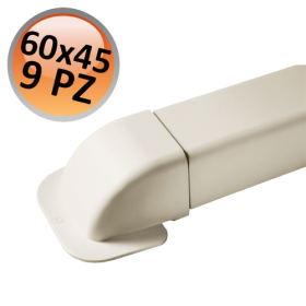 Curva a muro per canalina 60x45mm - 9 PZ