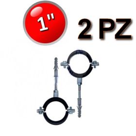 Collare in acciaio isofonico con gomma per tubi Ø 1'' - busta 2 pezzi