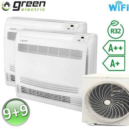 Climatizzatore dual 9000+9000 Btu console pavimento R32 A++/A+ Green Electric EVO (U.E. 4.1) con WiFi