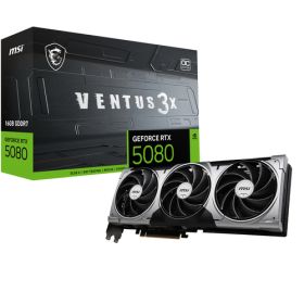 MSI VGA GEFORCE RTX 5080, RTX 5080 16G VENTUS 3X OC, 16GB GDDR7, HDMI/DP3, ATX, TRIPLE FAN, OC