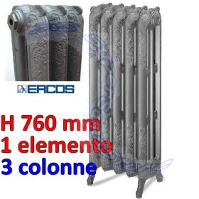 Calorifero in ghisa Liberty Ercos decorato - 3 colonne H760 mm - 1 elemento