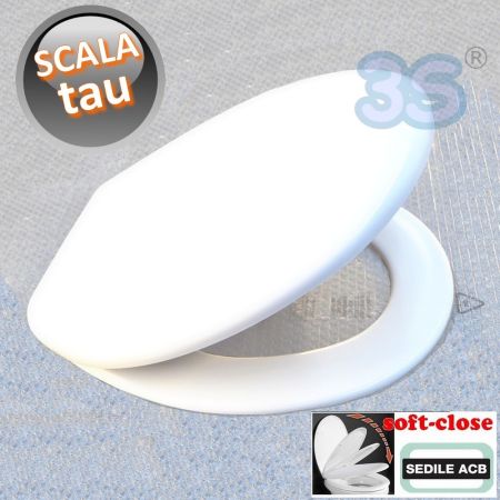 Sedile per wc TAU Scala in termoindurente SOFT CLOSE chiusura rallentata - ACB Ercos
