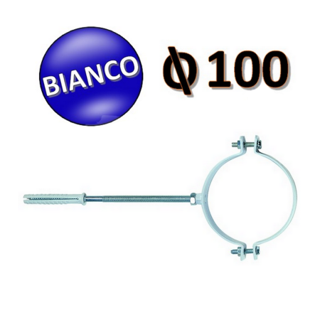 Collare in acciaio verniciato bianco Ø 100 mm