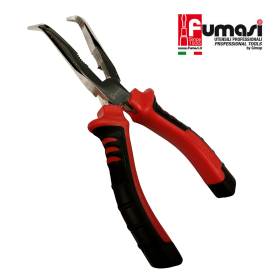 Pinza Becchi Lunghissimi Mezzitondi Piegati in Acciaio al Cromo con Impugnatura Ergonomica Antiscivolo