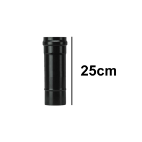 Tubo lineare cm 25 nero per stufe a pellet - Diametro 80