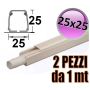 Canalina 25x25 mm per cavi elettrici e tubo condensa - 2 PZ da 1 mt