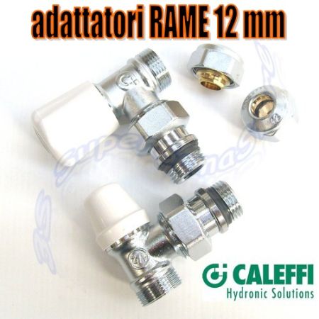 Kit valvola detentore adattatori rame D.12 Caleffi