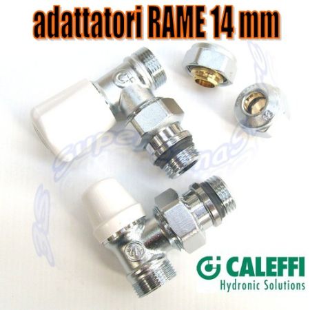 Kit valvola detentore adattatori rame D.14 Caleffi