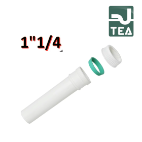 Prolunga per sifone scarico in polipropilene bianco ghiera e guarnizione Ø 1''1/4