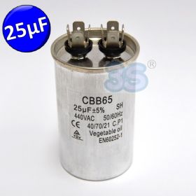 Condensatore di marcia metallico universale 25 µF - 440 Vac - 50/60 Hz