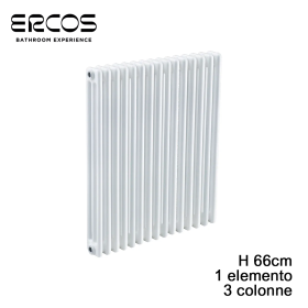 Radiatore tubolare bianco in acciaio 3 colonne - H 660 interasse 600 mm Comby Ercos