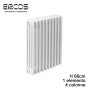 Radiatore tubolare bianco in acciaio 4 colonne - H 660 interasse 600 mm Comby Ercos