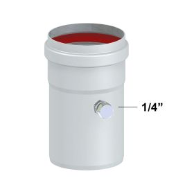 Elemento con ispezione M-F alluminio estruso bianco Ø 80mm per caldaie