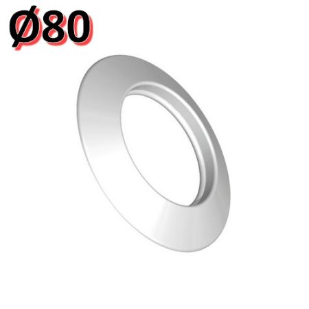 Rosone coprimuro in gomma siliconica bianco per tubi Ø 80mm