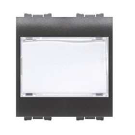 Pulsante con portanome nero antracite 1P 16A 230V AC ? P32,5 mm - Feb Elettrica