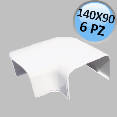 Curva piana per canalina 140x90mm - confezione 6 PZ