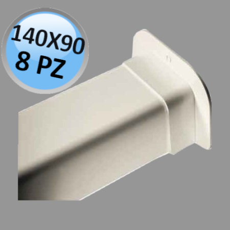 Passaggio a muro per canalina 140x90mm - confezione 8 PZ