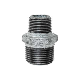 Nipplo niples ridotto 1/2'' x 3/8'' M-M in ghisa malleabile zincato